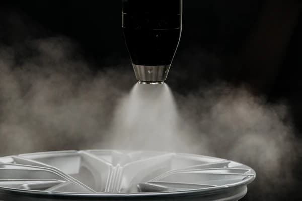 Automated bell atomiser in operation