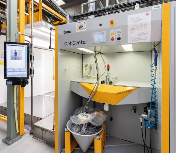 Step 01 · automatic hopper supply and level monitoring