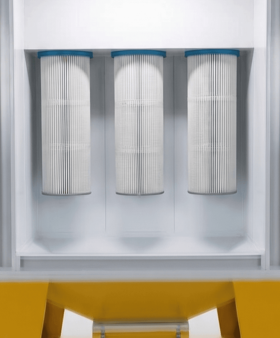 Cartridge filter booth