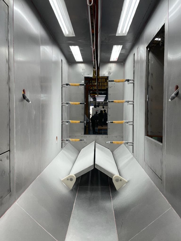 Automatic booth interior